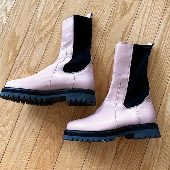 MARQUES ALMEIDA Pink Klara Combat Boots - Picture 4 of 7
